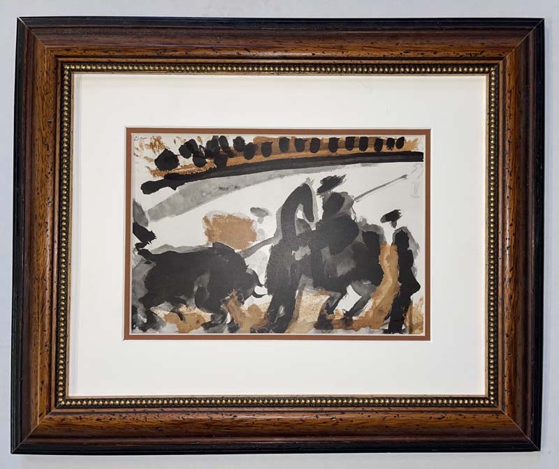 Pablo Picasso (Spanish 1881-1973) Original Lithograph from 1961.: Pablo Picasso (Spanish 1881-1973) Original Lithograph from 1961 From Picasso's 1959 sketchbook. Approx 24x20 inches Custom framed and includes certificate Art Artwork Artist.