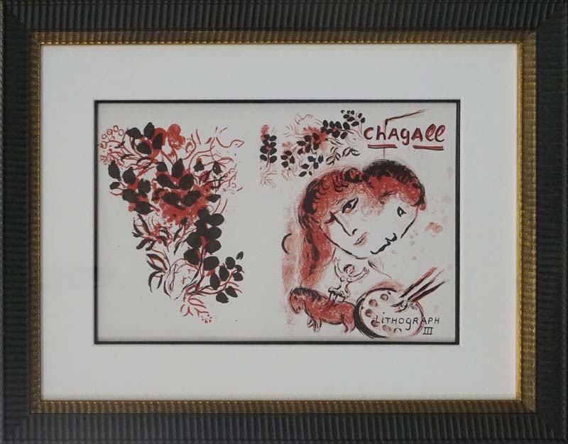 Marc Chagall (Russian-French 1887-1985) Hand signed Lithograph from 1972: Marc Chagall (Russian-French 1887-1985) Hand signed Lithograph from 1972Marc Chagall Lithograph from 1972. Hand signed. Custom framed and includes certificate. Approx. 24 x 28 inches.Hand signed by th