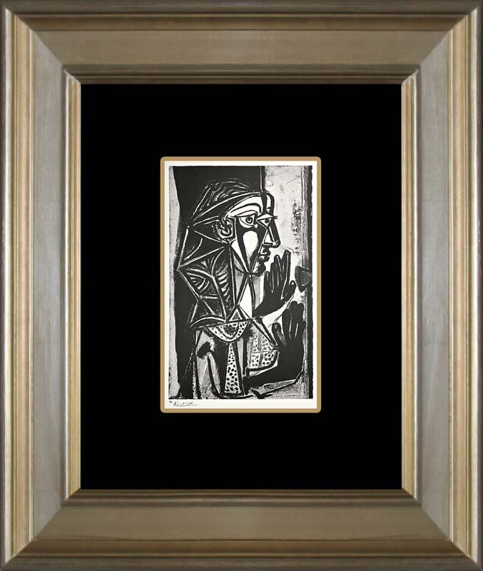 Pablo Picasso (Spanish 1881-1973) 1973 Color Plate Lithograph: Pablo Picasso (Spanish 1881-1973) 1973 Color Plate Lithograph. Professionally framed. Includes Certificate of Authenticity. Approx 24 x 20 inches. Art Artwork Artist.