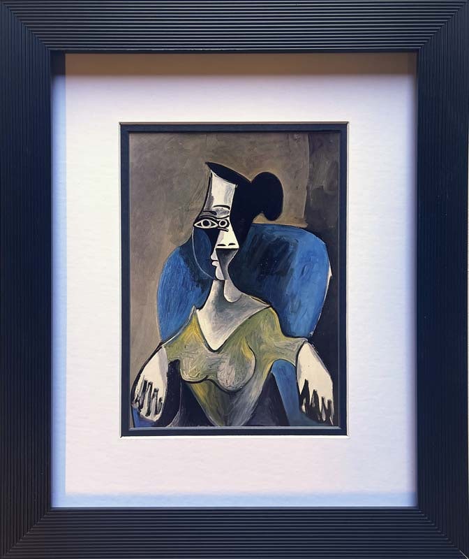 Pablo Picasso (Spanish 1881-1973) color Plate Lithograph from 1970: Pablo Picasso (Spanish 1881-1973) color plate Lithograph from 1970 and signed in the plate. Custom framed and includes documentation. Approx 22x20 inches. Art Artwork Artist.