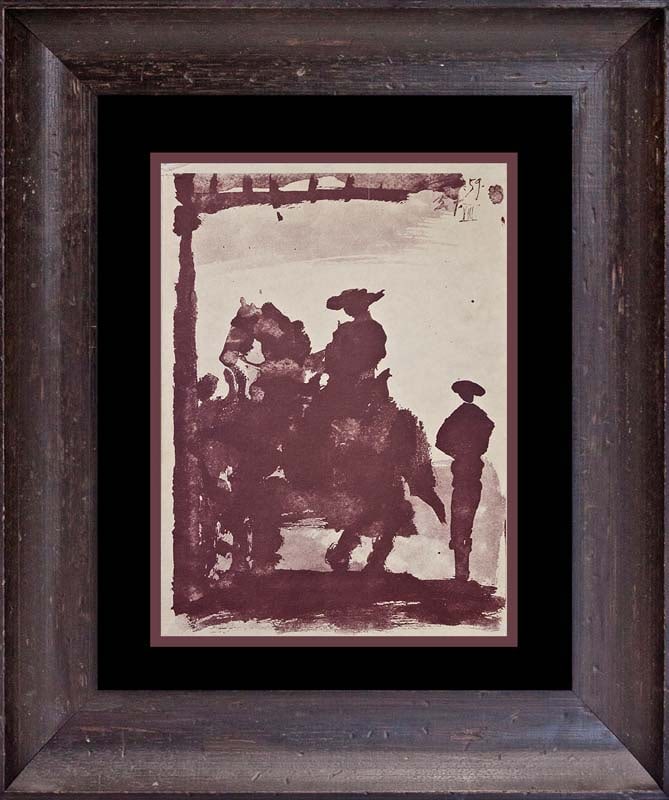Pablo Picasso (Spanish 1881-1973) 1961 Lithograph Toros Y Toreros.: Pablo Picasso (Spanish 1881-1973) 1961 Lithograph Toros Y Toreros.Pablo Picasso 1961. Includes certificate of authenticity. Approx 20 x 24 inches. Custom framed. Printed In Paris. Art Artwork Artist.
