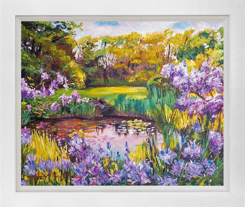 David Lloyd Glover (American 1949) Spring Impressions Original Mixed Media Painting on canvas by: Mixed media on canvas by David Lloyd Glover Hand signed by the artist. On canvas image size Approx image size 18x24 inches Custom framed and includes certificate This work was purchased directly from 
