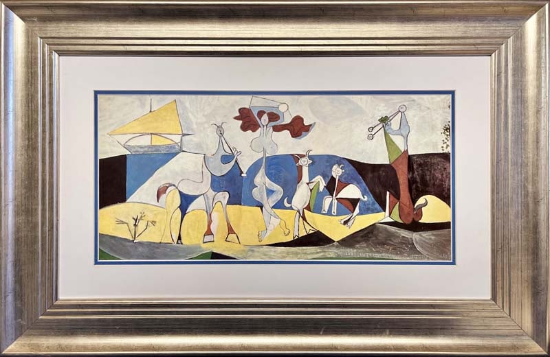 Pablo Picasso (Spanish 1881-1973) Color Plate Lithograph from 1968: Pablo Picasso (Spanish 1881-1973) Color Plate Lithograph from 1968Pablo Picasso Lithograph 60 years ago. Approx 24 x 20 inches. Custom framed. Includes Certificate of Authenticity. Art Artwork Artist.