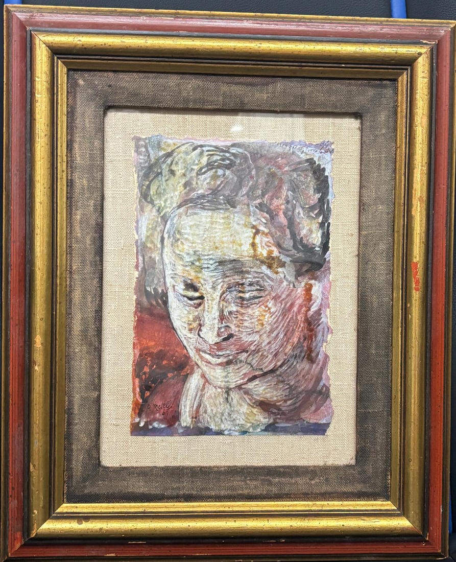 Afranio Metelli Original Watercolor Painting 1965 One of his beautiful works: Afranio Metelli Original Watercolor Painting 1965 One of his beautiful works 11 x 14 inches image size framed step Art Artwork Artist.