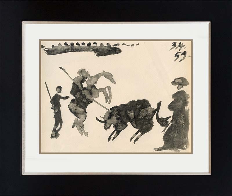 Pablo Picasso (Spanish 1881-1973) 1961 Lithograph Mourlot Press Paris: Pablo Picasso (Spanish 1881-1973) 1961 Lithograph Mourlot Press ParisPablo Picasso Lithograph over 60 years old. Approx 24x20 inches Custom framed and includes certificate Dated by the artist. Art Art
