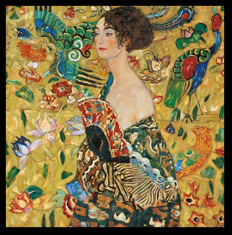 Gustav Klimt (Austrian 1862-1918) Woman with Basket painting on canvas Limited Edition after Gustav: Gustav Klimt (Austrian 1862-1918) Limited edition ink on archival canvas. The signature is in the plate. Size is approx. 32 X 32 image inches. Custom framed and includes certificate. Art Artwork Artis