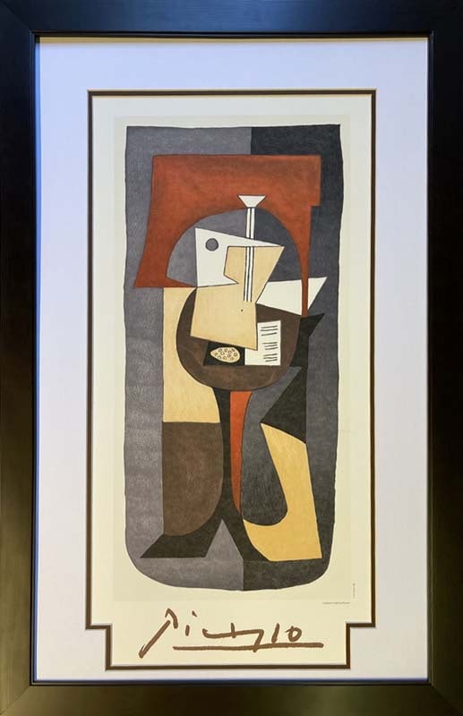 Pablo Picasso (Spanish 1881-1973) Marina Picasso Collection Lithograph 1982: Pablo Picasso (Spanish 1881-1973) 1982 Marina Picasso CollectionLithograph. Approx 24x20 inches. Custom framed and Includes Certificate of Authenticity. Art Artwork Artist.