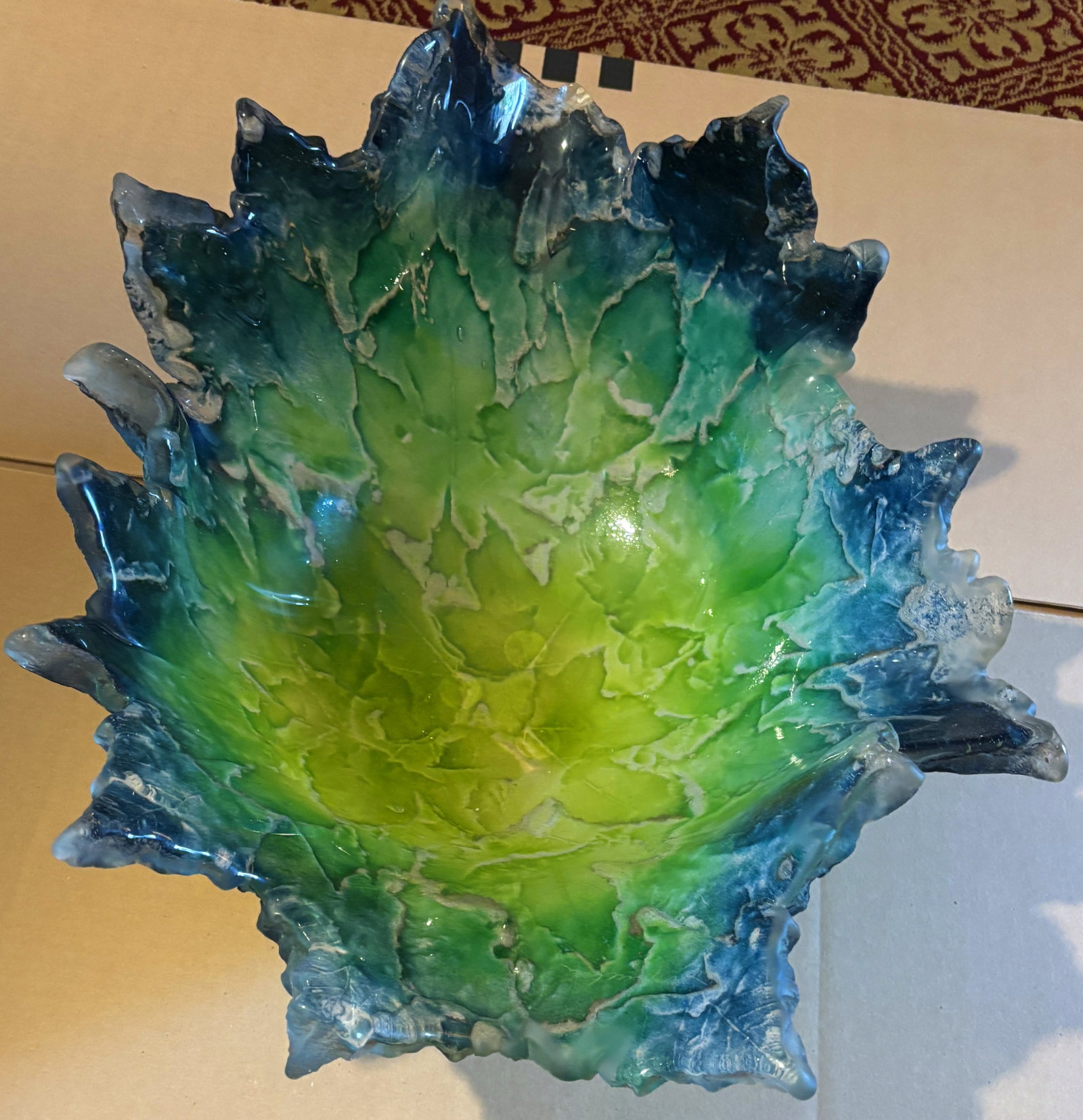 Amanda Brisbane (British, 1957) Original Sand Casted Glass Bowl Sculpture Approx 24 inches: Amanda Brisbane (British, 1957) Original Sand Casted Glass Bowl Sculpture Approx 24 inches Amanda Brisbane (American, 1957) Original by Amanda Brisbane Sand Casted Glass Bowl Sculpture Approx 24 inche
