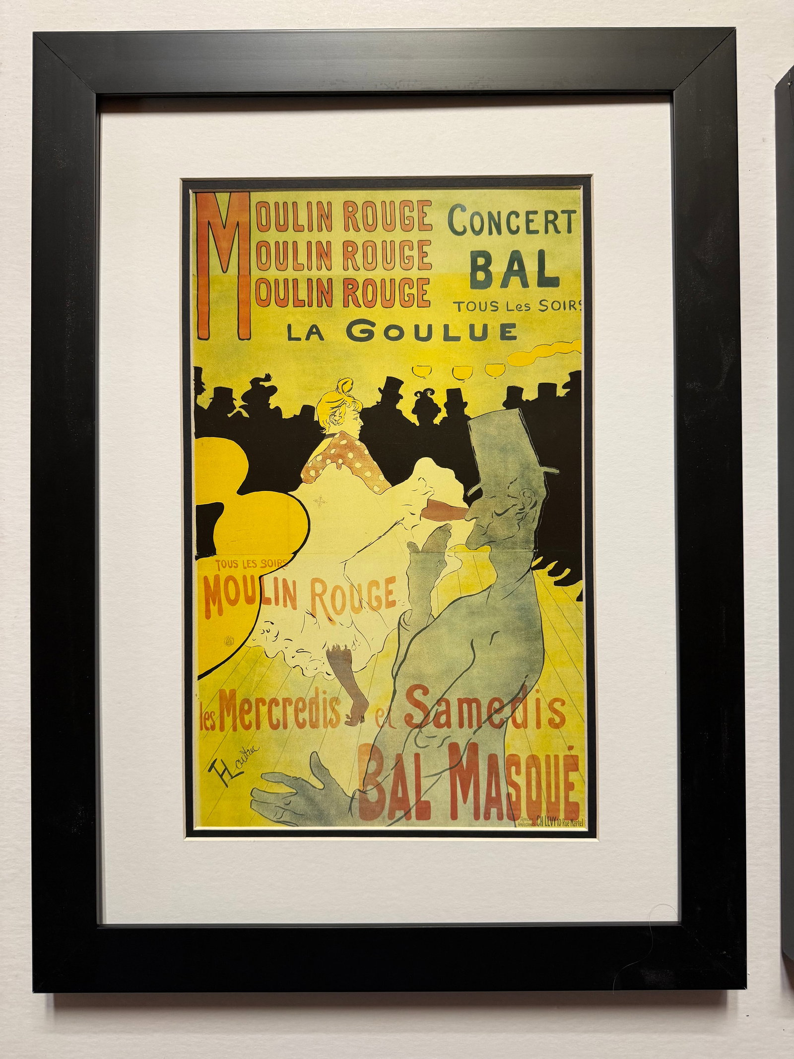 1970 Lithograph after Toulouse Lautrec (France 1864-1901): 1970 Lithograph after Toulouse Lautrec (France 1864-1901) Approx 12 x 10 inches image size. Includes certificate of authenticity. Professionally framed.