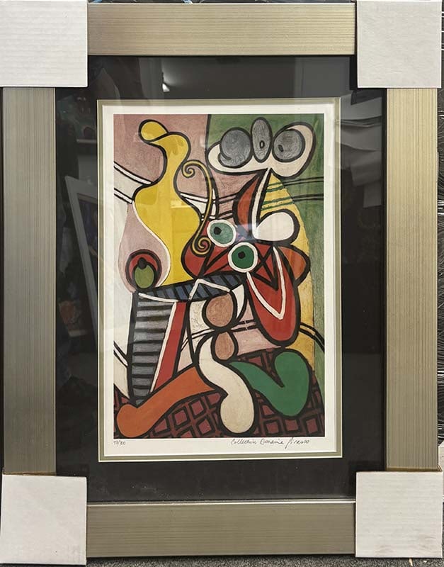 Pablo Picasso (Spanish 1881-1973) Still Life Limited Edition on paper Collection Domaine Picasso: Pablo Picasso (Spanish 1881-1973) Still Life Limited Edition on paper Collection Domaine Picasso Pablo Picasso Custom Framed Limited Edition Approx 24x30 inches. The signature is in the plate. Include