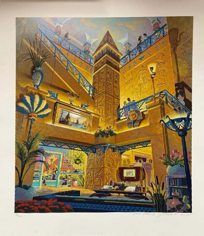 Michael Young Limited Edition Serigraph Treasures of the Nile.: Michael Young serigraph limited edition Treasures of the Nile hand signed and numbered 1992 34x26 inches image size Incudes Certificate of Authenticity. Art Artwork Artist.