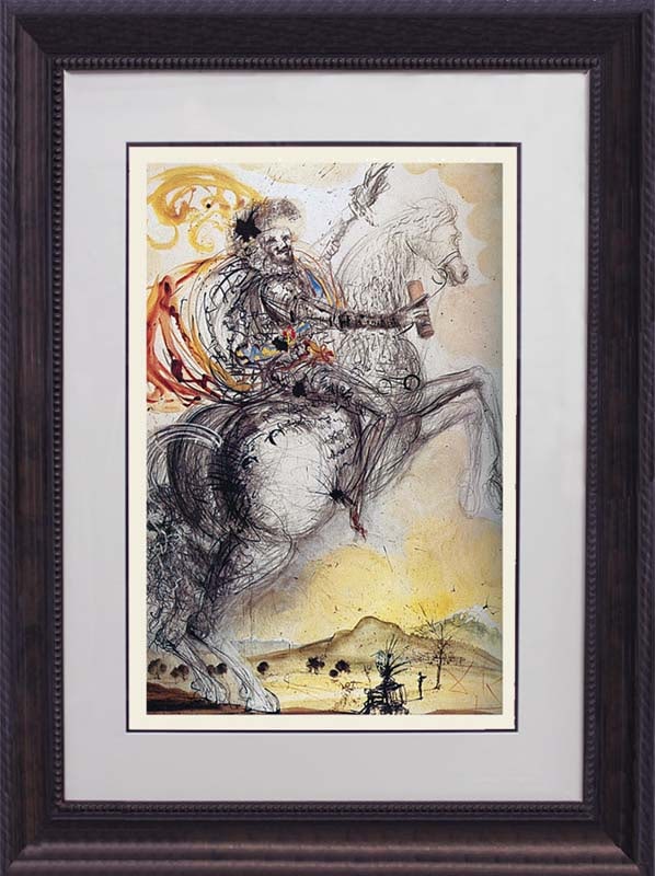 Salvador Dali (Spanish 1904-1989) El Cid Limited Edition Lithograph: Salvador Dali (Spanish 1904-1989)-Limited Edition Lithograph -El Cid. The signature is in the plate. Approx 25 x 32 inches. Includes documentation Custom framed. Art Artwork Artist.
