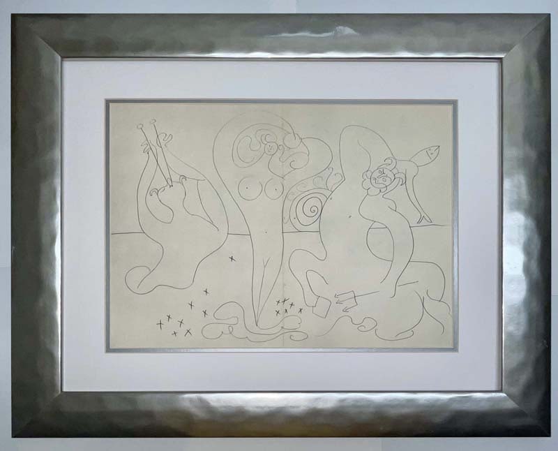 Pablo Picasso (Spanish 1881-1973) Lithograph from Verve Antibes Collection 1958: Pablo Picasso (Spanish 1881-1973) Lithograph from Verve Antibes Collection 1958Pablo Picasso Lithograph from Verve Antibes Suite. Authorized by the Picasso. Custom framed. Approx 22x20 inches includes