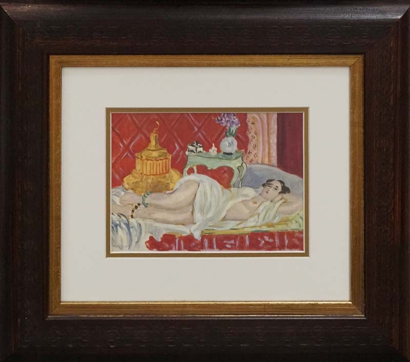 Henri Matisse (French 1869-1954) Color Plate Lithograph from 1968: Henri Matisse (French 1869-1954) Color Plate Lithograph. Approx 24x20 inches Custom framed. Includes documentation. Art Artwork Artist.