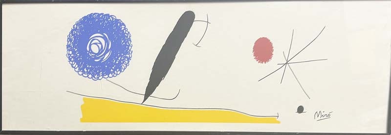 Joan Miro (Spanish 1893-19830) original vintage lithograph from 1960's "Oiseaux dans L'Espacpace": Joan Miro (Spanish 1893-19830) original vintage lithograph from 1960's "Oiseaux dans L'Espacpace" great colors come with original frame This is in a very good condition Size 35x11.5 inches Art