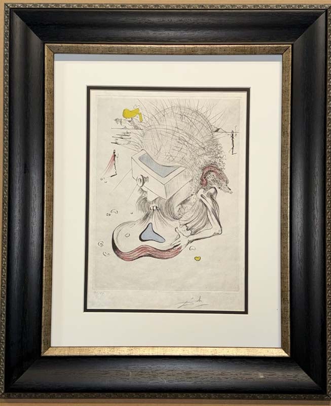 Salvador Dali (Spanish 1904-1989) Etching Hand signed and numbered. Edition of 50. Poem's Secrets: Salvador Dali (Spanish 1904-1989) Etching Hand signed and numbered. Edition of 50. Poem's Secrets nude with guitare.Salvador Dali Etching Hand signed and numbered. Edition of 50. Poem's Secrets nude w