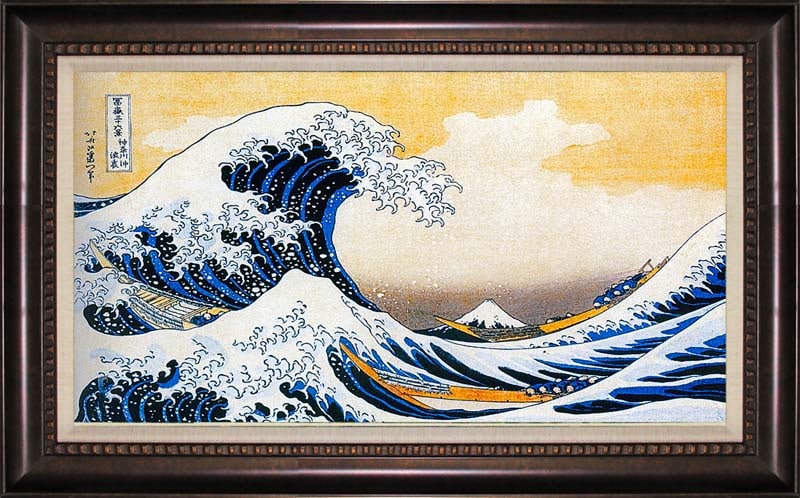 The Great Wave Hokusai Limited Edition Hand Embellished Painting on canvas: After Hokusai the Great Wave Hand Embellished Painting ink on canvas. The signature is in the plate. Includes Certificate of Authenticity. Custom framed. Art Artwork Artist.