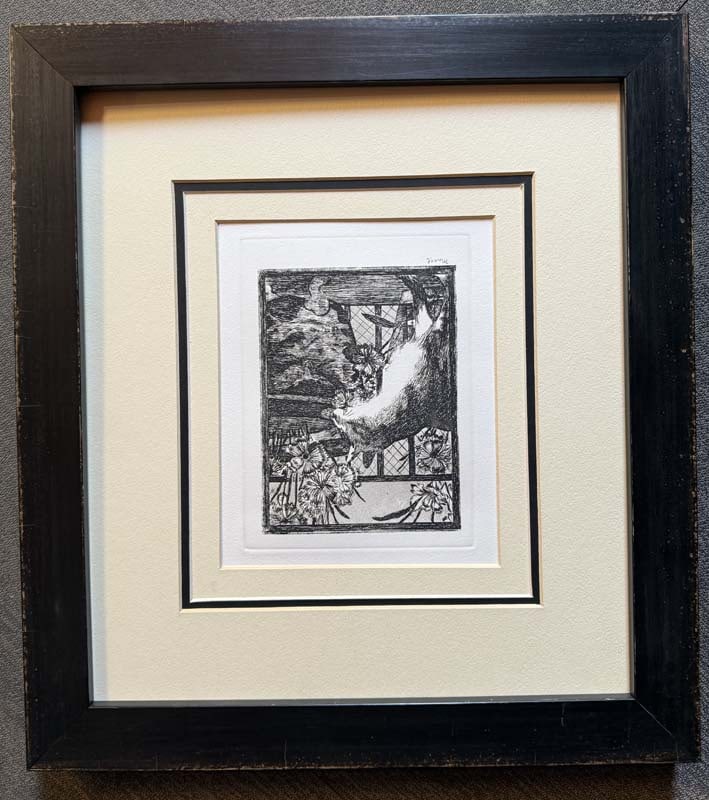 Rembrandt (Dutch, 1606-1669) Etching from the original copper plates created by Amand Durand: Rembrandt (Dutch, 1606-1669) Hand pulled-etching from the original copper plates restored by Amand-Durand (1831-1905) after Rembrandt. Date of original 1650. Approx frame size 20x22 inches. Certificat