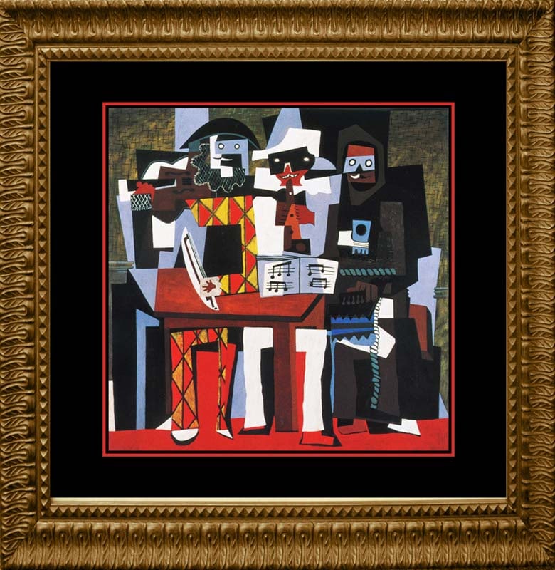 Pablo Picasso (Spanish 1881-1973) Three Musicians Pablo Picasso Lithograph Collection Domain: Pablo Picasso (Spanish 1881-1973) Three Musicians Pablo Picasso Lithograph Collection Domain Picasso Pablo Picasso Three Musicians Limited Edition Lithograph after Picasso Approx. 16 x 26. Estate sign