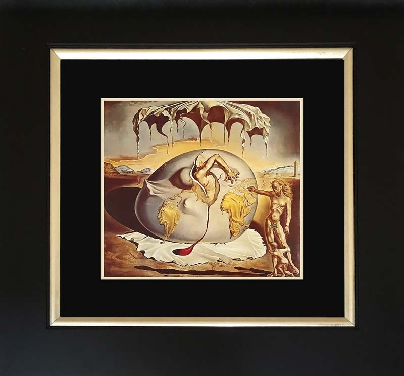 Salvador Dali (Spanish 1904-1989) Geopolitcal Child Lithograph from 1975: Salvador Dali (Spanish 1904-1989) lithograph from 1975. Approx 24x20 inches. Includes certificate. Custom framed. Art Artwork Artist.