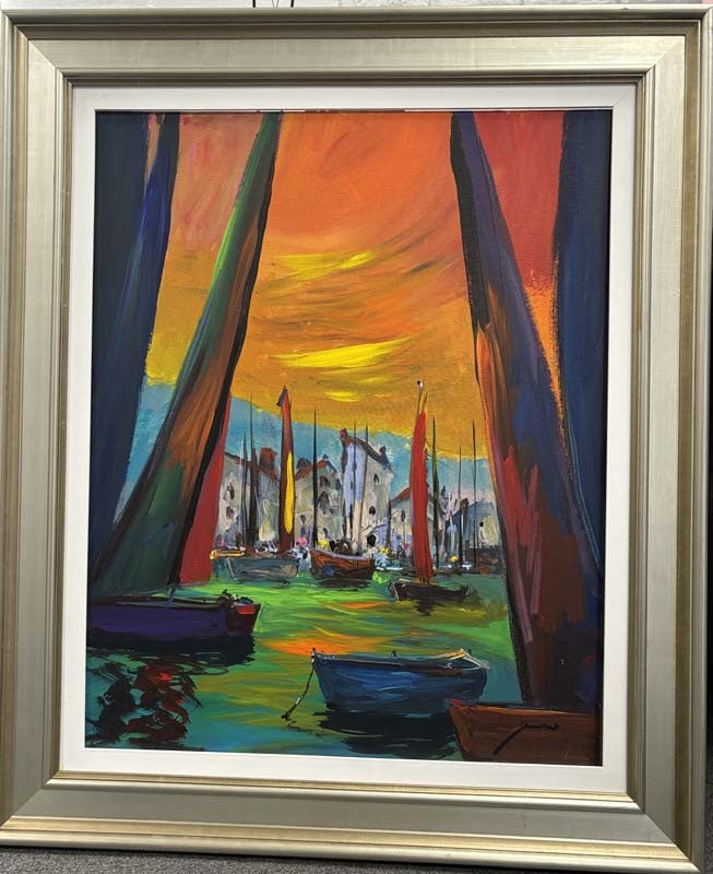 Michael Schofield (American 1947) Original oil painting on canvas by Michael Schofield Landscape: by Michael Schofield (American 1947) Original Painting on canvas Hand signed by the artist. One of a kind original. Approx 30x24 image. Includes certificate Custom framed. This work was purchased dire