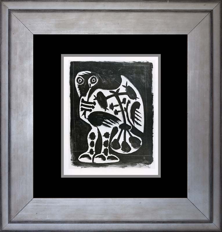 Pablo Picasso (Spanish 1881-1973) color plate lithograph: Pablo Picasso (Spanish 1881-1973) Pablo Picasso Color Plate Lithograph Approx 24x20 inches. Includes certificate and custom framed. Art Artwork Artist.