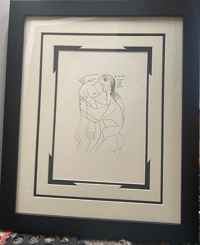 Pablo Picasso (Spanish 1881-1973) Lithograph from 1960s: Pablo Picasso (Spanish 1881-1973) Lithograph from 1960s. Custom framed and includes Certificate. Art Artwork Artist.