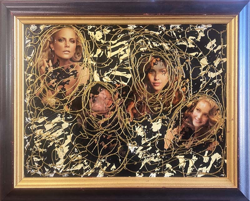 William Verdult (Dutch 1939-2016) original oil with collage on canvas (1 of 1)