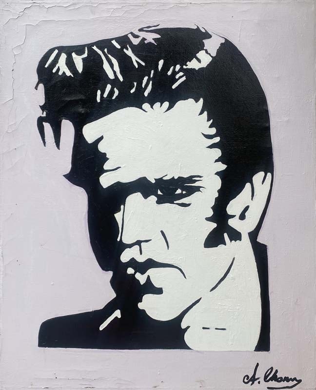 Original oil painting on canvas by Art Chorny (American - Ukranian 1965) Elvis: Original oil painting on canvas by Art Chorny (American - Ukranian 1965) ElvisOriginal oil painting on canvas by Art Chorny Elvis Approx 40x30 image size inches Hand signed by the artist One of a kind