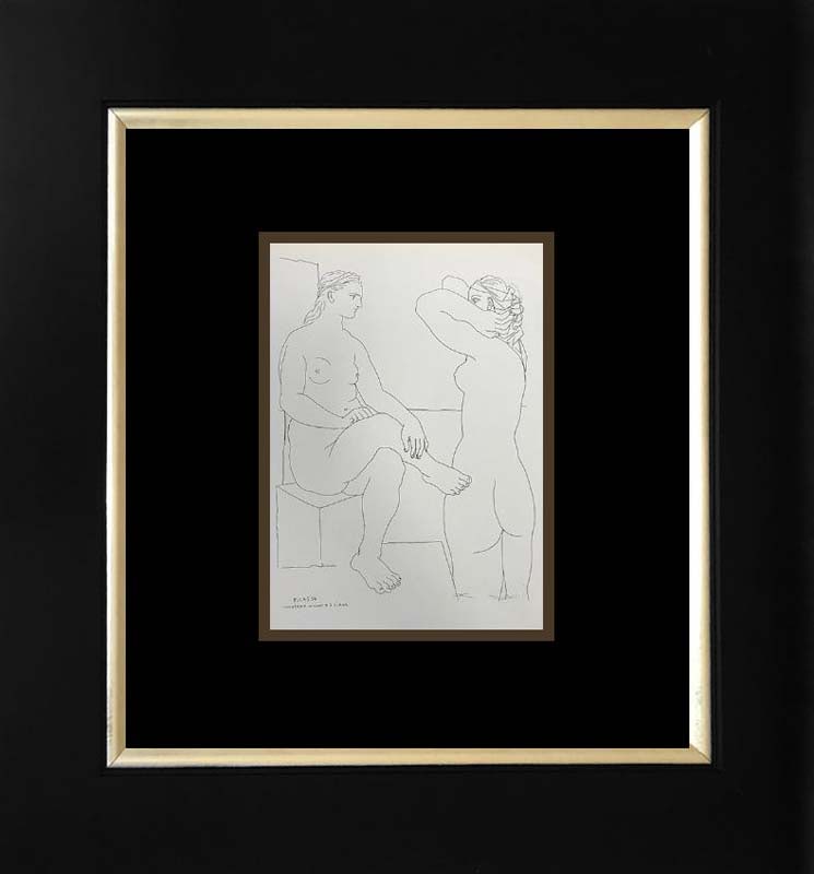 Pablo Picasso (Spanish 1881-1973) lithograph printed in Paris on velin d'arches paper from the: Pablo Picasso (Spanish 1881-1973) lithograph printed in Paris on velin d'arches paper almost 100 years ago. Paper size 10 x 8 inches, frame size approx 24 x 20 inches. Custom framed. Includes certific