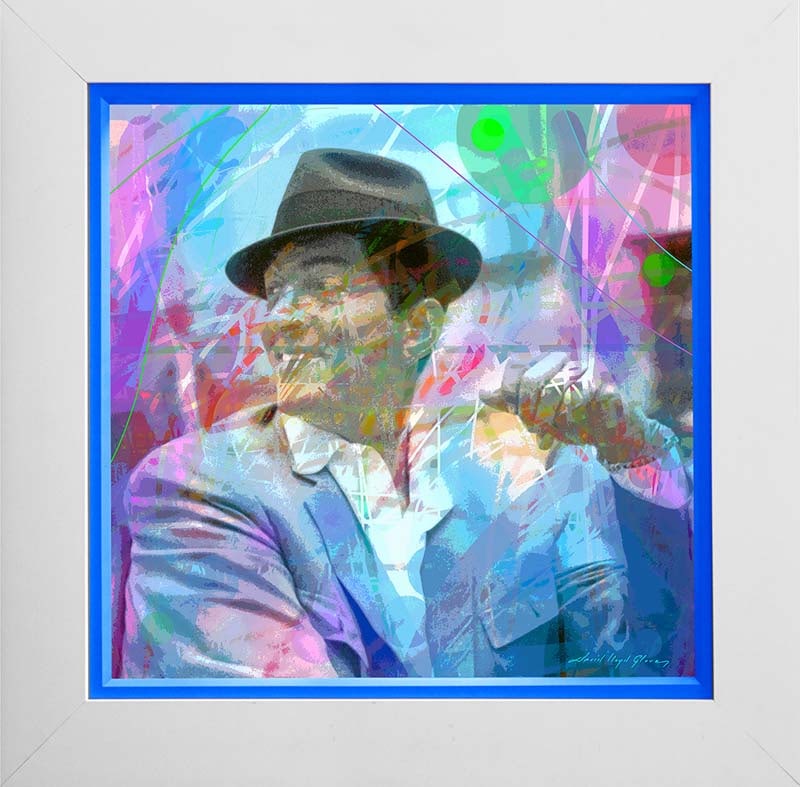 David Lloyd Glover (American 1949) Dino at Capital Mixed Media Original David Lloyd Glover: Mixed media on canvas by David Lloyd Glover Hand signed by the artist. On canvas image size. Approx 22 x 22 inches image size. Custom framed and includes certificate. Art Artwork Artist.