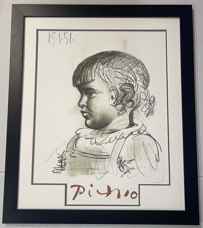 Pablo Picasso (Spanish 1881-1973) lithograph from 1982 Marina Picasso Collection: Pablo Picasso (Spanish 1881-1973) lithograph from 1982 Marina Picasso Collection Limited Edition Approx 24x18 inches image size custom framed and includes certificate Art Artwork Artist.