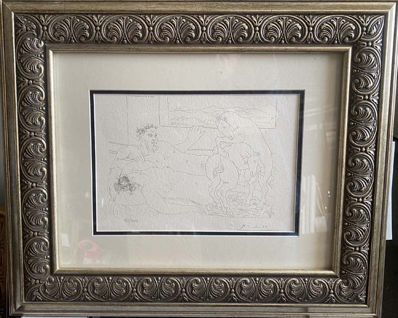 Pablo Picasso (Spanish 1881-1973) lithograph numbered limited edition of 300 with official Museum: Pablo Picasso (Spanish 1881-1973) Lithograph from 1990-1992 Suite Vollard. Authorized by the Picasso Family. Each piece is numbered from an edition of 300, and includes the museum stamp on the back wi