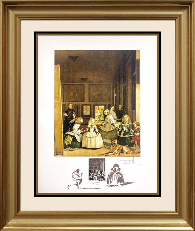 Salvador Dali (Spanish 1904-1989) Limited Edition Lithograph Velasquez Le Menines from Changes in: Salvador Dali (Spanish 1904-1989) Velasquez Le Menines from Changes in Great Masterpieces 1974 Limited Edition Hand signed and number Original Lithograph with Remaque.Salvador Dali Velasquez Le Menine