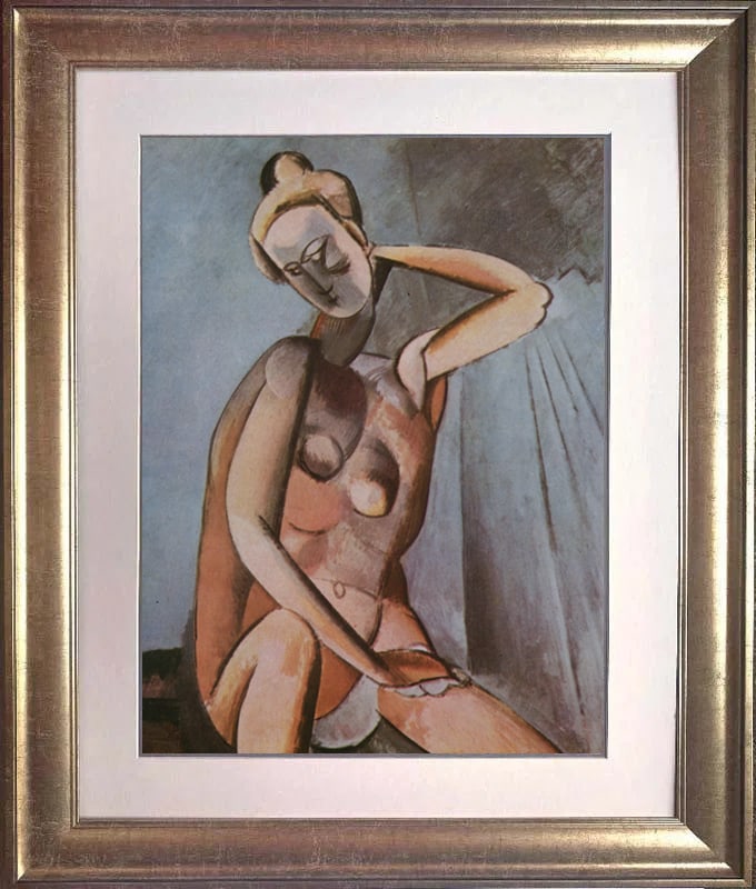Pablo Picasso (Spanish 1881-1973) color plate lithograph from 1970: Pablo Picasso (Spanish 1881-1973) color plate lithograph from 1970. Approx 24x20 inches Custom framed. Includes Certificate of Authenticity. Art Artwork Artist.