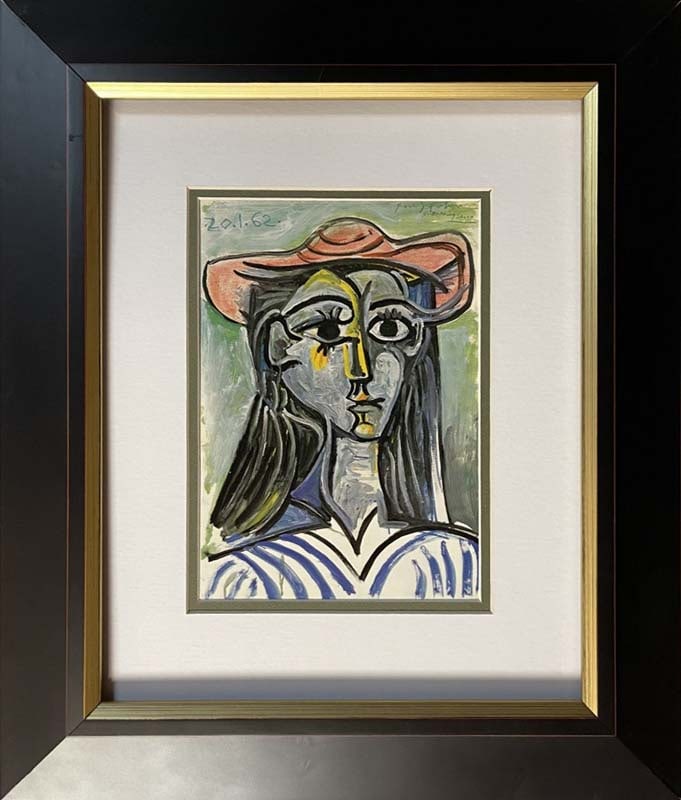 Pablo Picasso (Spanish 1881-1973) color plate lithograph from 1974 Collection Domaine: 1974 Pablo Picasso (Spanish 1881-1973) Color Plate Lithograph Approx. 20 x 24 inches. Professionally framed. Collection Domaine. Includes documentation Art Artwork Artist.