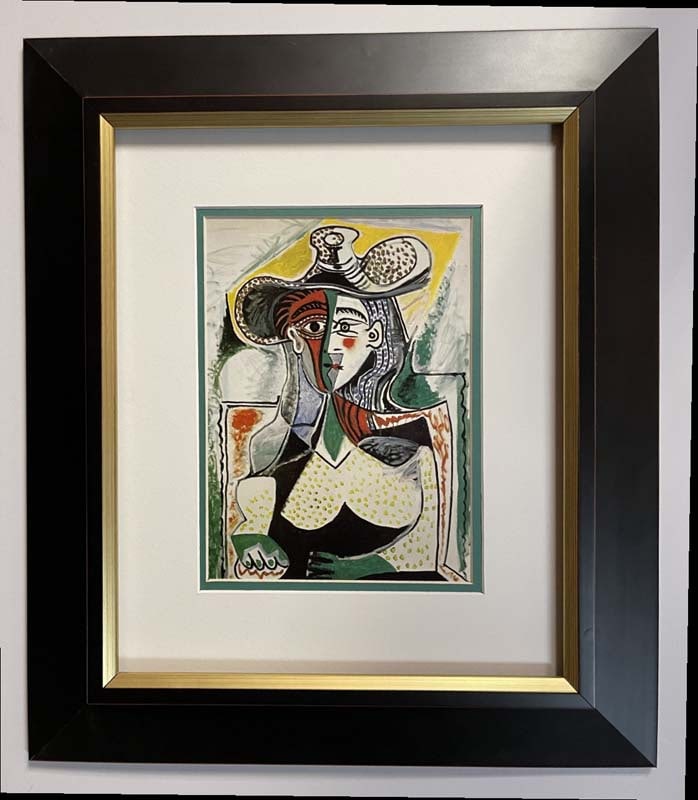Pablo Picasso (Spanish 1881-1973) color plate lithograph from 1974: 1974 Pablo Picasso (Spanish 1881-1973) Color Plate Lithograph Approx. 20x24 inches. Professionally framed. Includes certificate of authenticity. Art Artwork Artist.