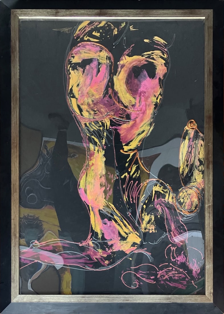 The Embrace Hand signed mixed media serigraqph 29x41 inches framed (1 of 1)
