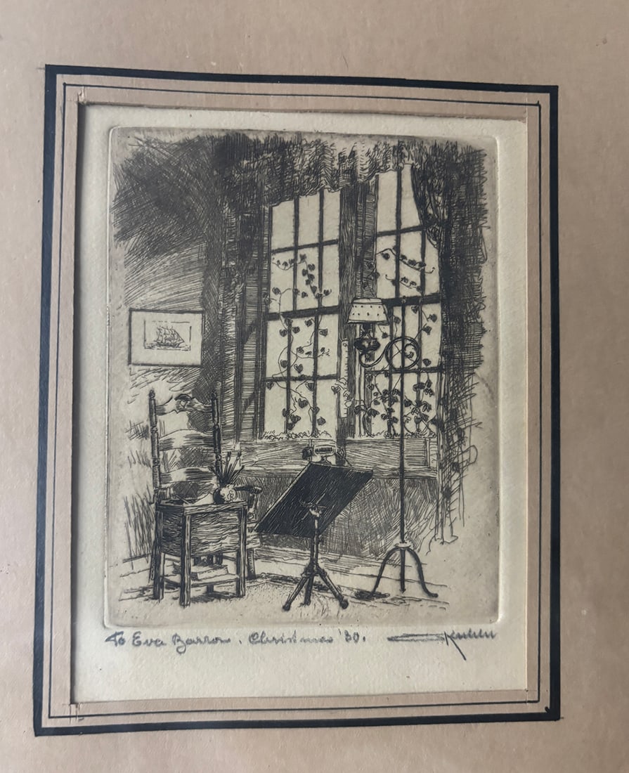 Otto Kuheer Original etching 1920's Historical European street scene image dedicated to Eva Barrow (1 of 1)