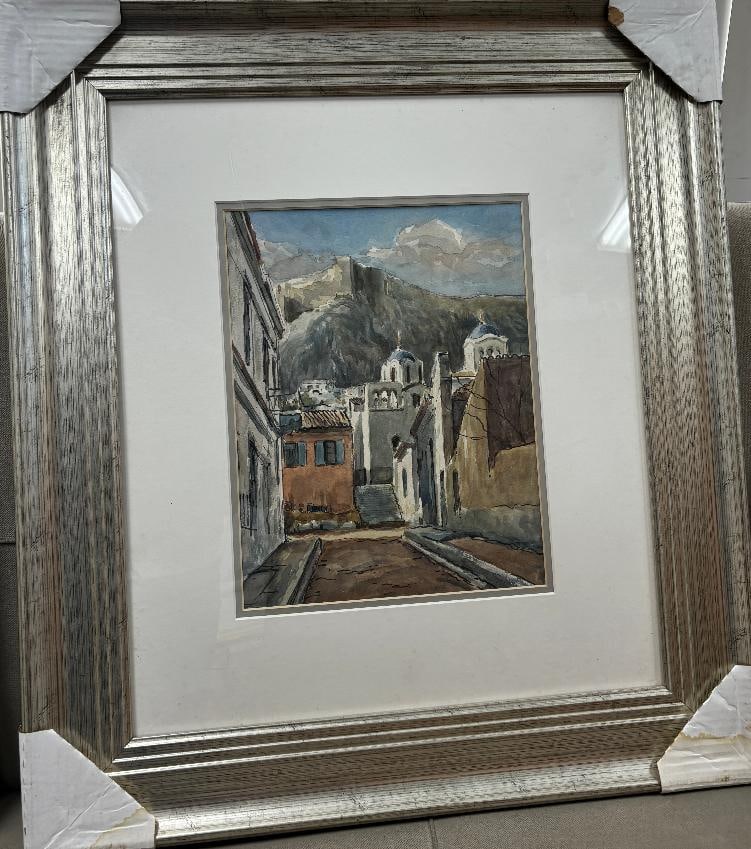 Vintage Italian Original Watercolor Painting signed.: Vintage Italian Original Watercolor Painting signed, Lower right. Beautiful Image. Approx 14 x 11 inches image size Excellent condition Step Art Artwork Artist.