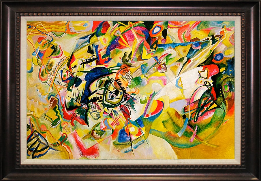 Kandinsky (Russian 1866-1944) Composition VII Limited Edition after Kandinsky: Composition VII - After Kandinsky (Russian 1866-1944) Limited Edition ink on canvas Includes documentation. Approx 24 x 36 Image. The signature is in the plate. Art Artwork Artist.