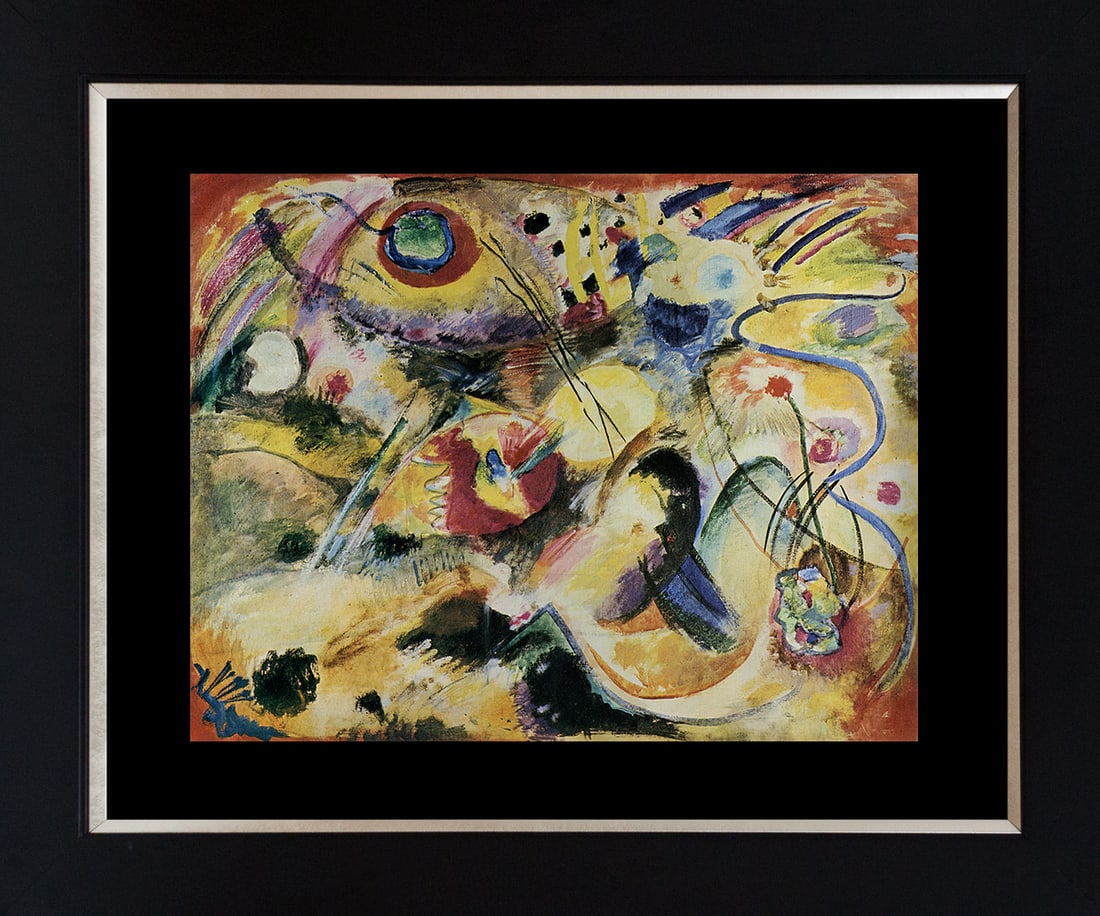 Wassily Kandinsky (Russian 1866-1944) Color Plate Lithograph after Kandinsky from 1967: Kandinsky (Russian 1866-1944) lithograph. Professionally framed. Includes certificate of authenticity. Approx 20x24 inches. Art Artwork Artist.