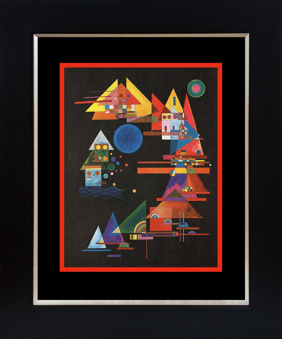 Wassily Kandinsky (Russian 1866-1944) Color Plate Lithograph from 1967: Kandinsky (Russian 1866-1944) lithograph. Professionally framed. Includes certificate of authenticity. Approx 20x24 inches. Art Artwork Artist.