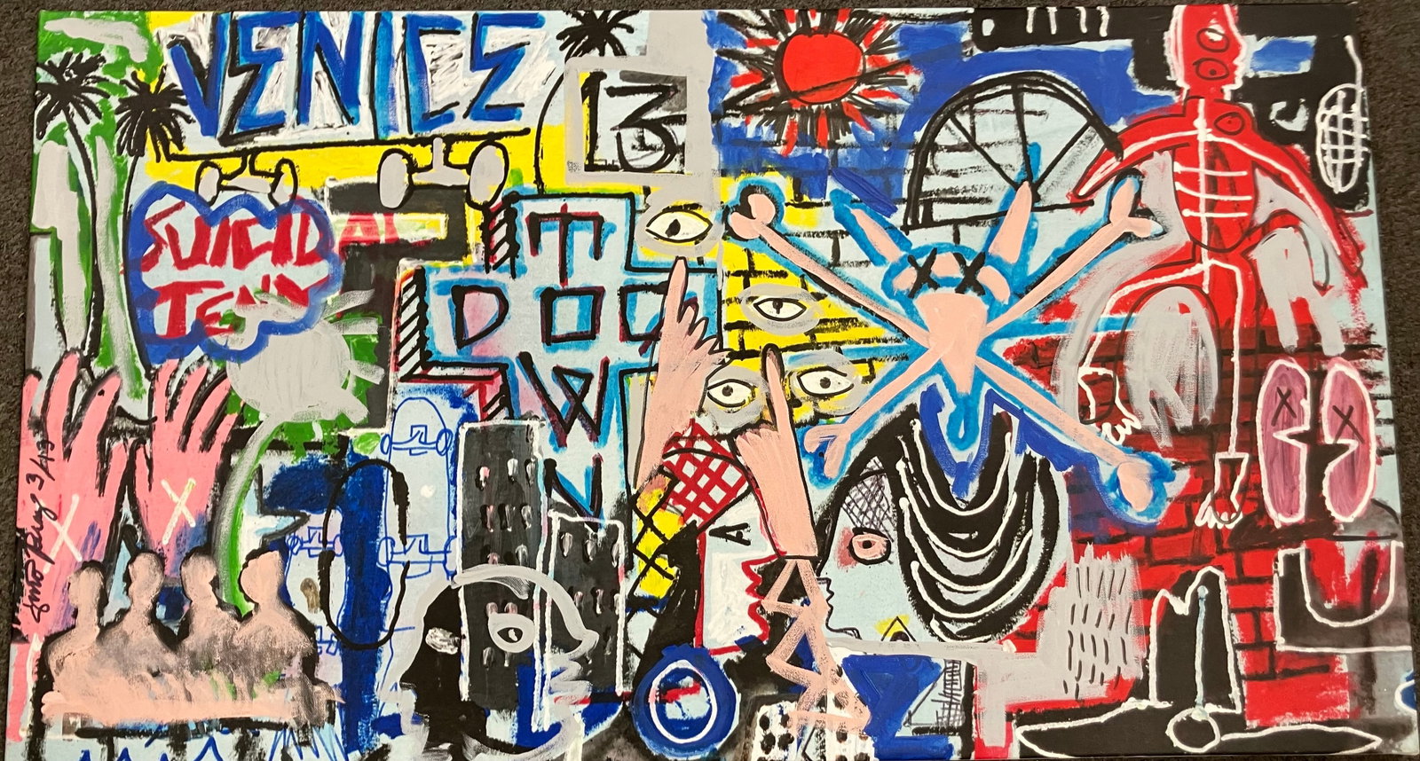 Gino Perez (Mexican-American 1977) Original Mixed Media Painting on canvas by Gino Perez Venice (1 of 1)