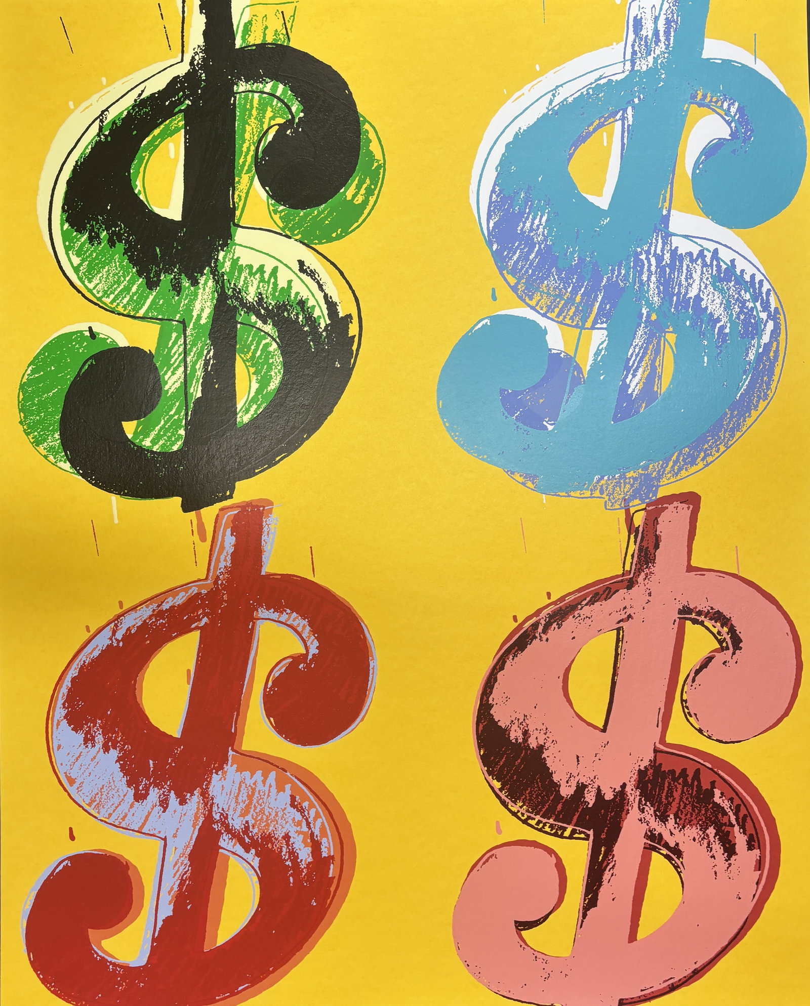 Andy Warhol (American 1928-1987) Serigraph $ Money 1982: Andy Warhol (American 1928-1987) Andy Warhol Serigraph Screenprint $9 1982 on Lenox Museum Board. Each $ is unique in color. One of a kind proof. Printer is Rupert Jasen Smith, NY and the Publisher is