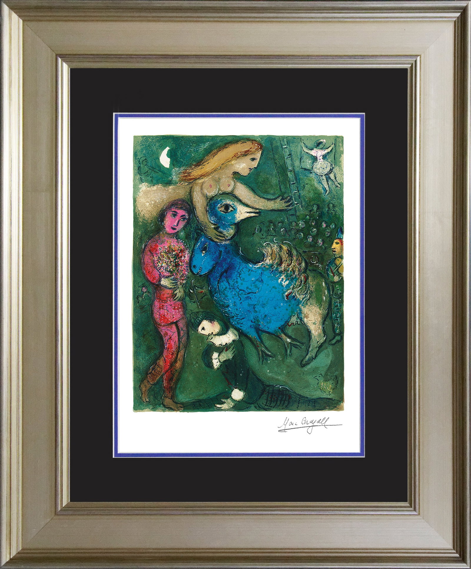Marc Chagall (Russian-French 1887-1985) Marc Chagall Circus Frontispiece Limited Edition Lithograph: Marc Chagall (Russian-French 1887-1985 Marc Chagall Limited Edition on paper The signature is in the plate. Includes documentation. Approx. 26x30. Custom framed. Art Artwork Artist.