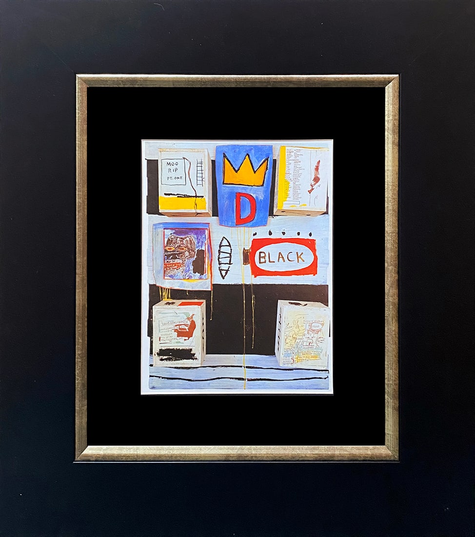 Jean-Michel Basquiat (American 1960-1988) Lithograph after Basquiat from 1985: Jean-Michel Basquiat (American 1960-1988) Color Plate Lithograph from 1984. Approx 22 x20 inches. Custom framed and includes certificate. Art Artwork Artist.