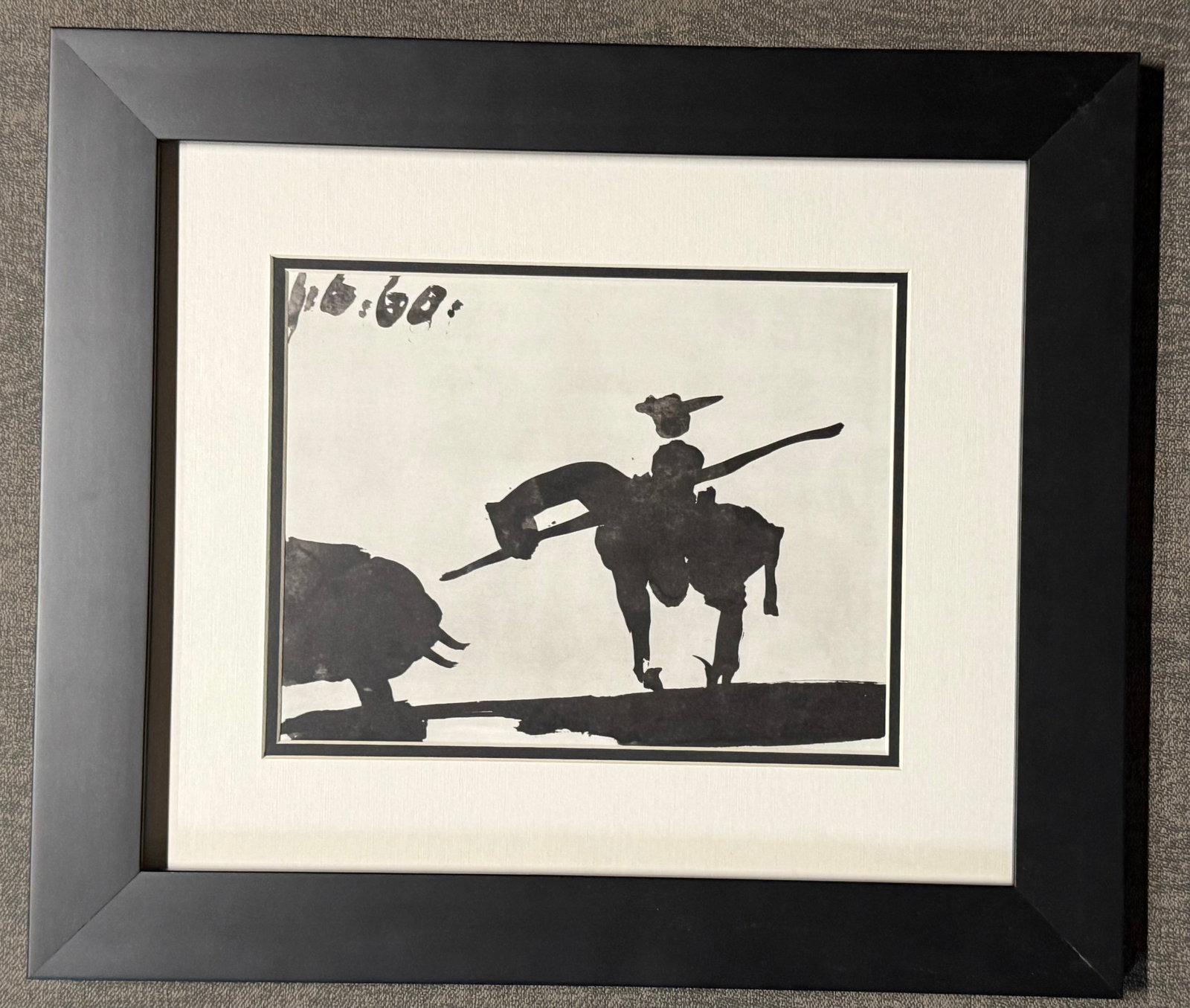 Pablo Picasso (Spanish 1881-1973) Original Lithograph from 1961: Pablo Picasso (Spanish 1881-1973) Original Lithograph from 1961Pablo Picasso Original Lithograph from 1961. Approx 22x18 inches. Includes certificate. Custom framed. From Picasso's 1959 sketchbook. Ar