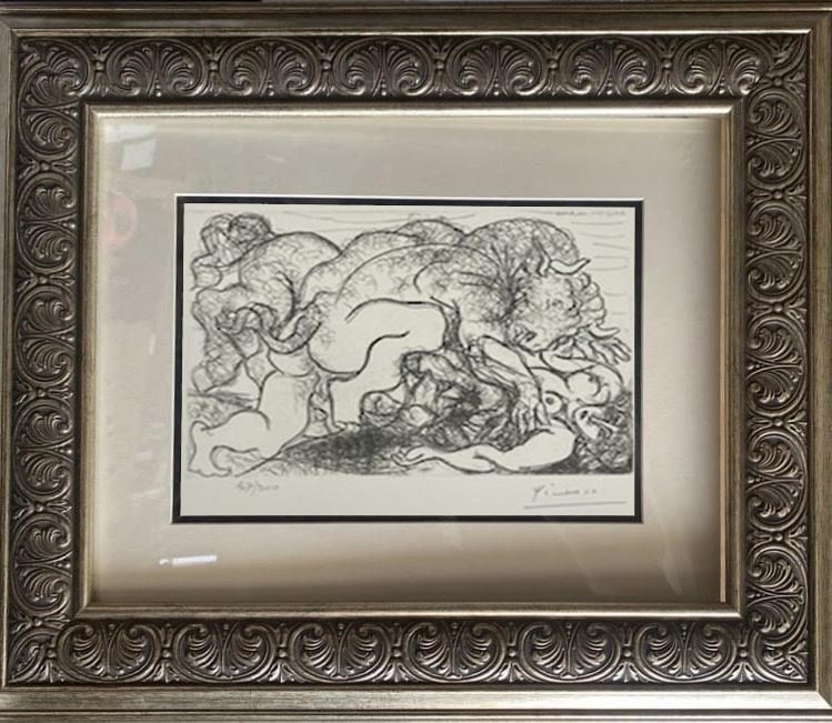 Pablo Picasso (Spanish 1881-1973) Lithograph from 1990 Suite Vollard. Authorized by the Picasso: Pablo Picasso (Spanish 1881-1973) Lithograph from 1990 Suite Vollard. Authorized by the Picasso Family.Pablo Picasso Lithograph from 1990-1992 Suite Vollard. Authorized by the Picasso Family. Each pie