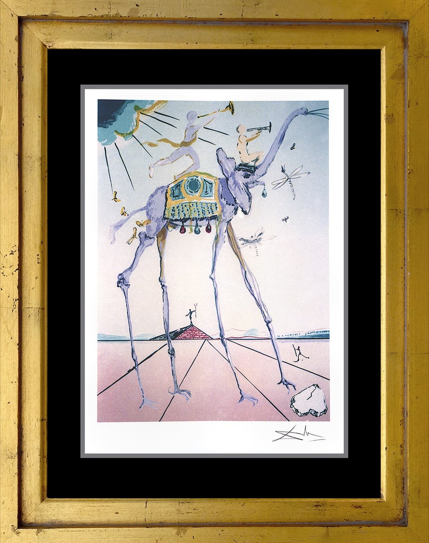 Salvador Dali (Spanish 1904-1989) Celestial Elephant Limited Edition Lithograph: Salvador Dali (Spanish 1904-1989) Celestial Elephant Limited EditionSalvador Dali Celestial Elephant Limited EditionThe signature is in the plate. Custom framed. Includes certificate of Authenticity. 